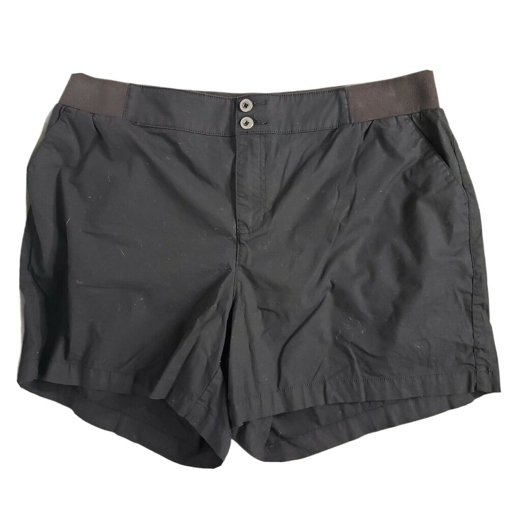 Lane Bryant Womens Shorts Size 18 Black High Rise Elastic Waist Pockets Stretch
